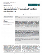 Effect of topically applied hyaluronic acid on pain and palatal epithelial wound healing: An examiner-masked, randomized, controlled clinical trial